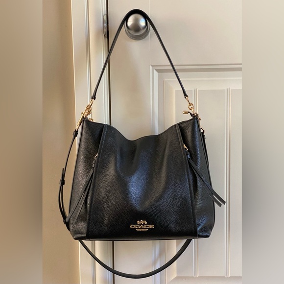 Coach Handbags - Coach Marlon Hobo ~ Black Pebbled Leather